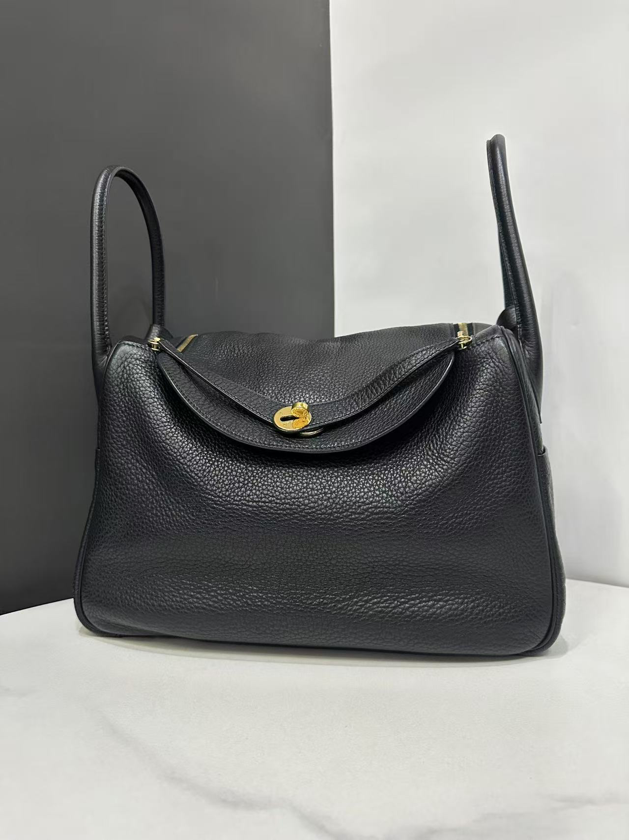 95新 Hermes/爱马仕 黑金lindy包框K刻34cm/0095031006