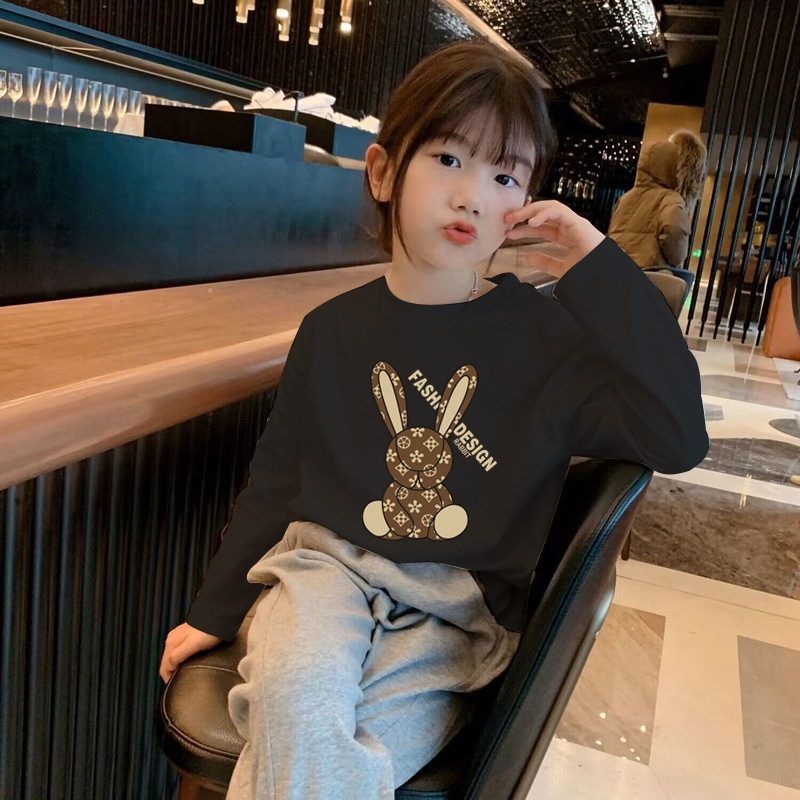 棉100%H2130#童装女童纯棉长袖春秋季小女孩可爱超萌女童秋装儿童