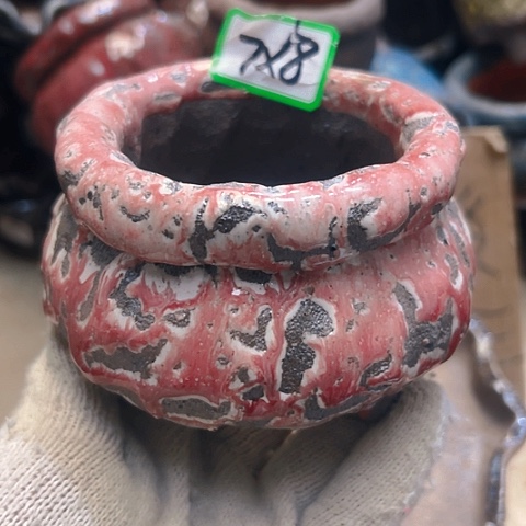 红陶粗陶花盆手工