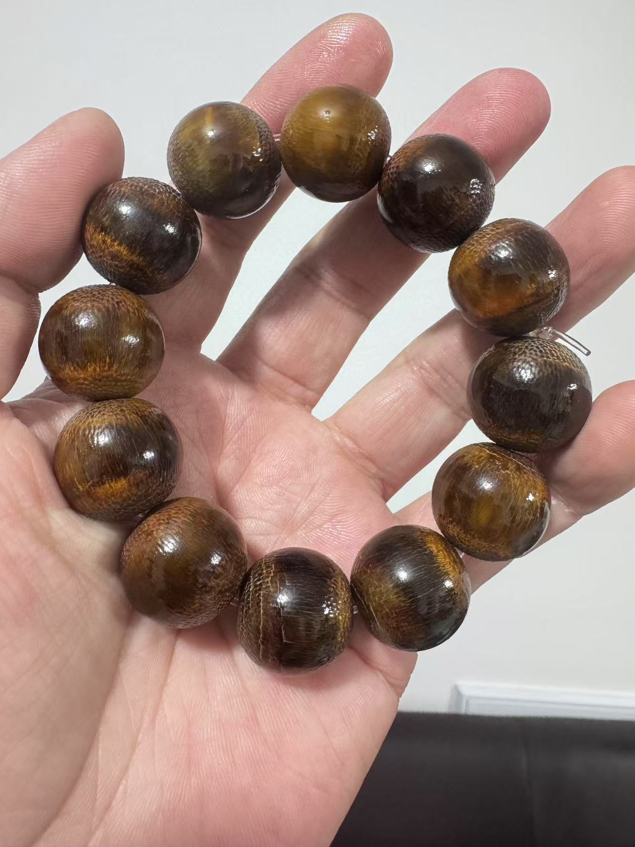 非金属树脂手链  【大圣十号】X313-16圆珠黑金鱼子酱单圈