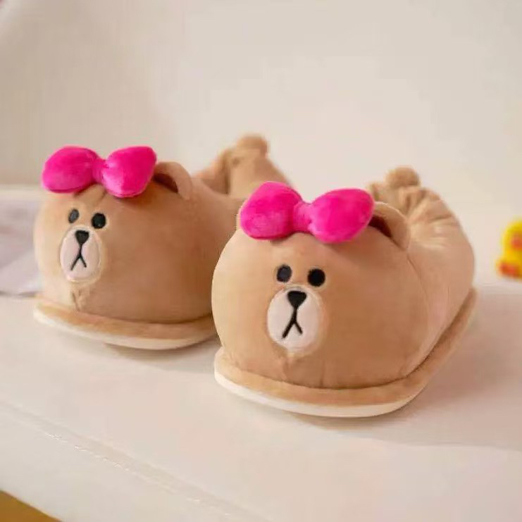 冬季新款可爱卡通舒适保暖防滑毛拖儿童棉拖鞋宝宝毛绒居家