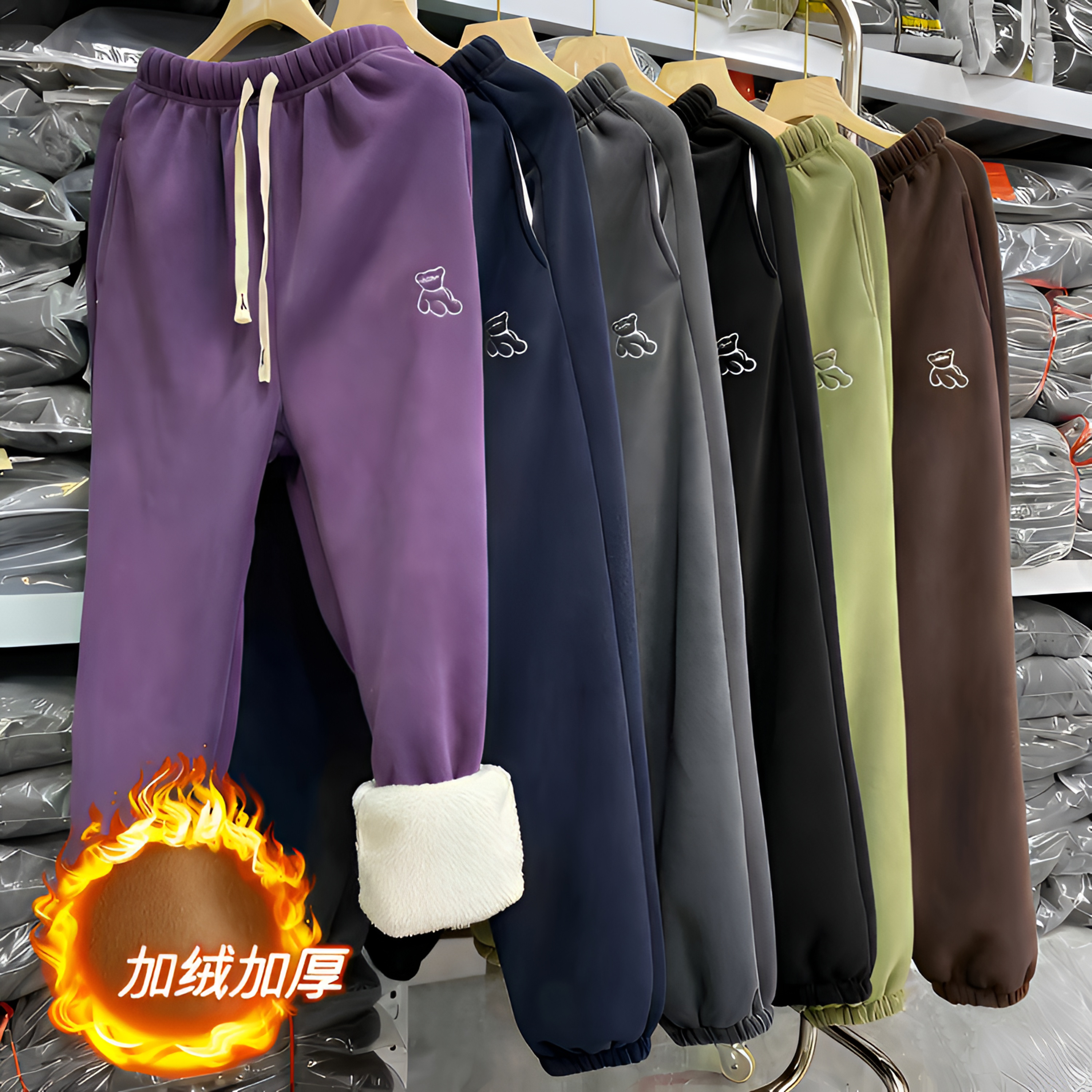 冬季保暖双面绒休闲百搭一条过冬防风居家棉裤羊羔绒时尚宽松加厚