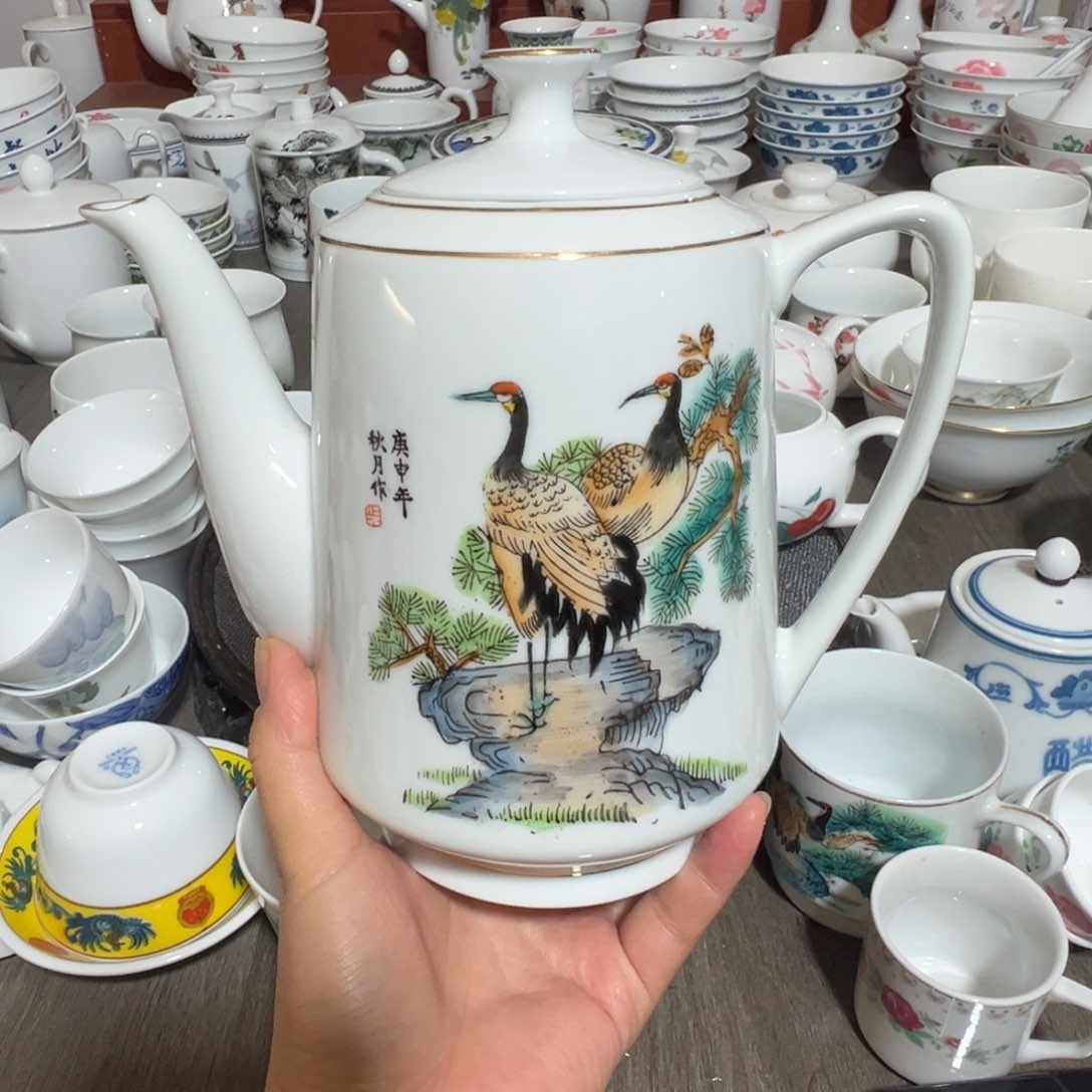 醴陵高温陶瓷炸福利老瓷壶手绘微瑕