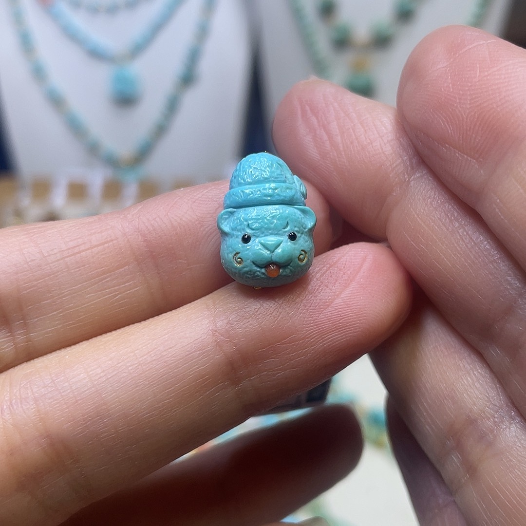 绿松石未镶嵌熊头