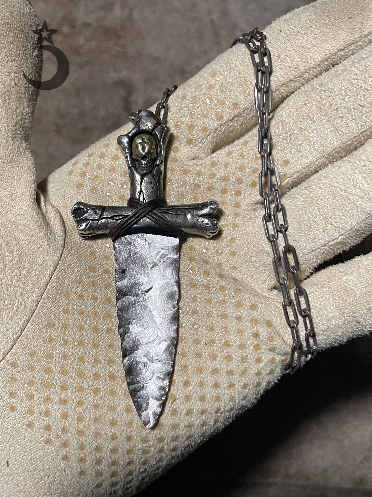 十字眼/银耀十字形/925银柄/手工打制吊坠