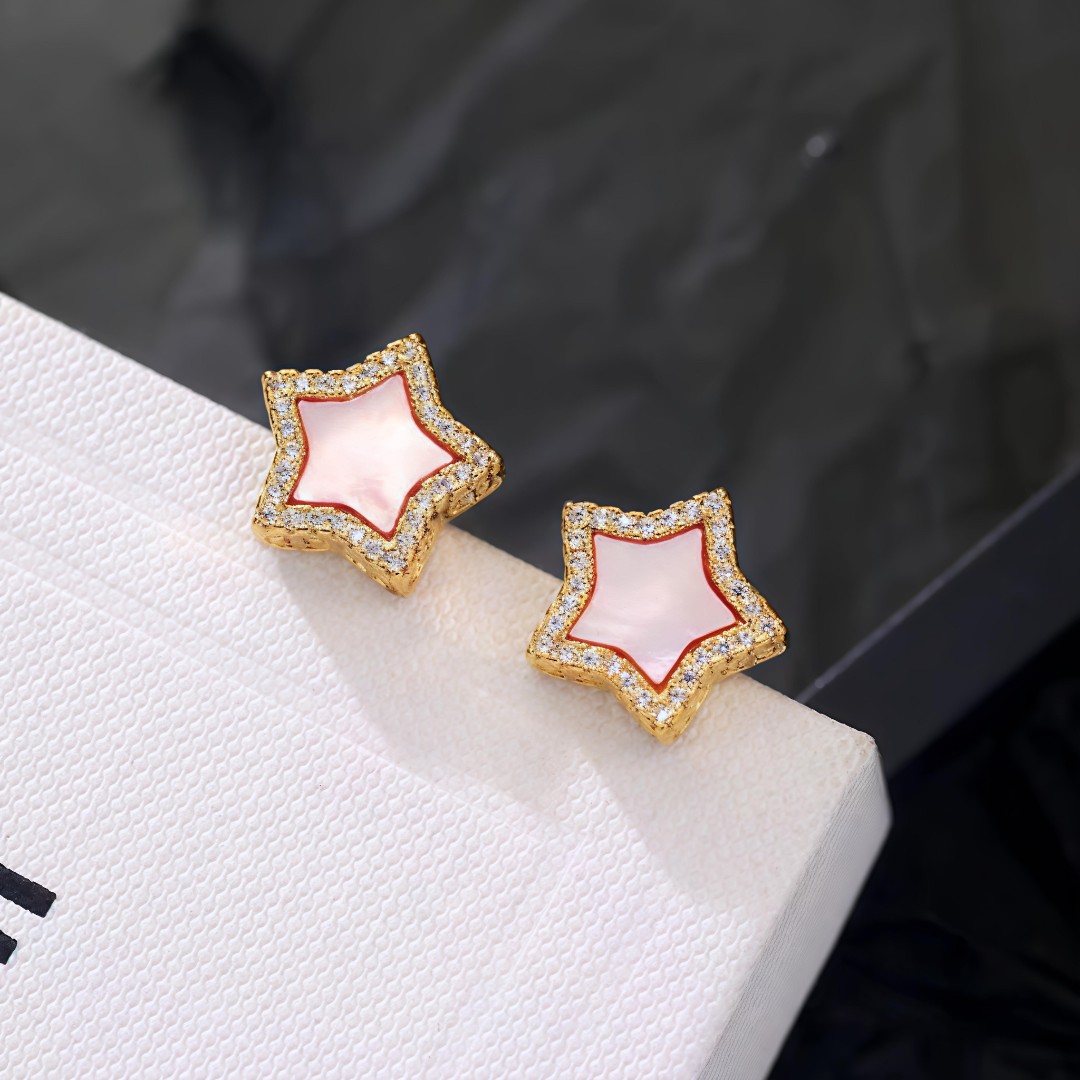 粉星星耳钉轻奢时尚气质 8344