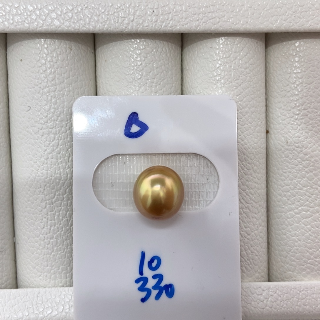 定制海水珍珠未镶嵌裸珠浓金10.1mm