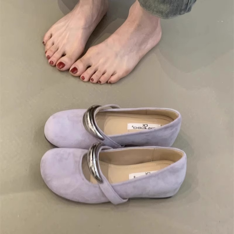 法式圆头晚晚风内增高浅口单鞋女2025春夏新款玛丽珍芭蕾舞鞋瓢鞋