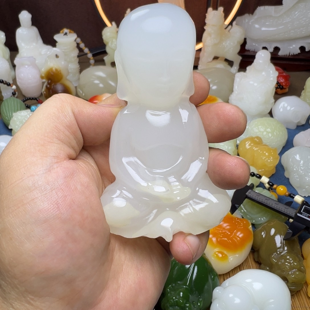 石材涛*手工雕刻摆件悟道