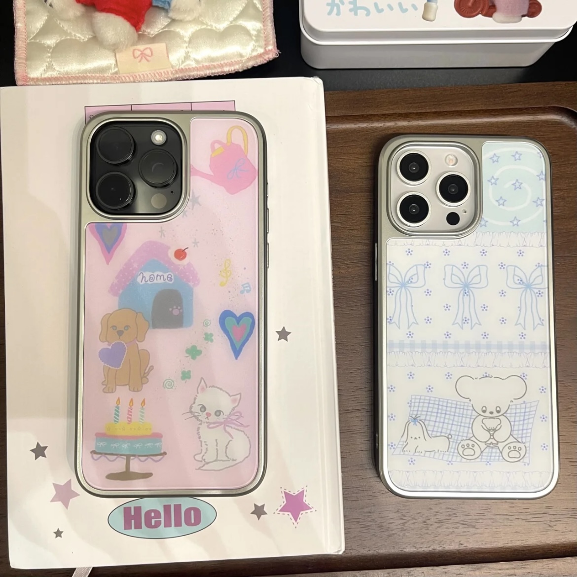 【壳乐专属】电镀银滴胶碎花小熊适用苹果16pro女iphone15手机壳