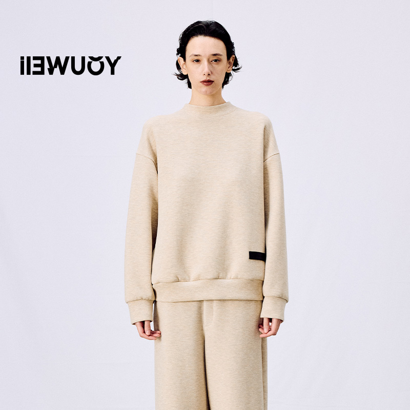 有尾YOUWEI 高级空气层拼蕾丝卫衣 Y1725103