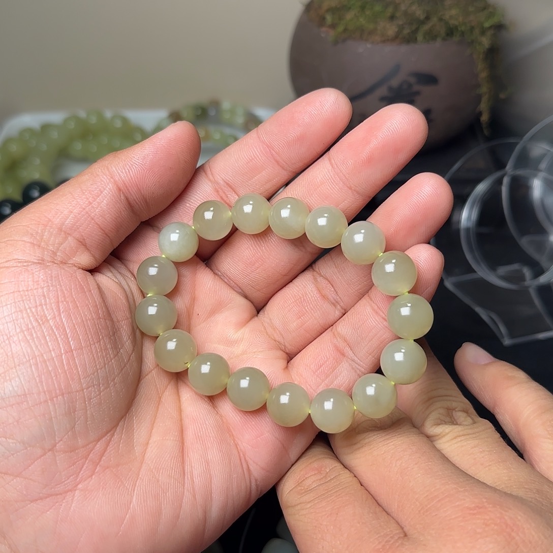 和田玉未镶嵌手串天然且末青白玉卡12多样性拍一发一