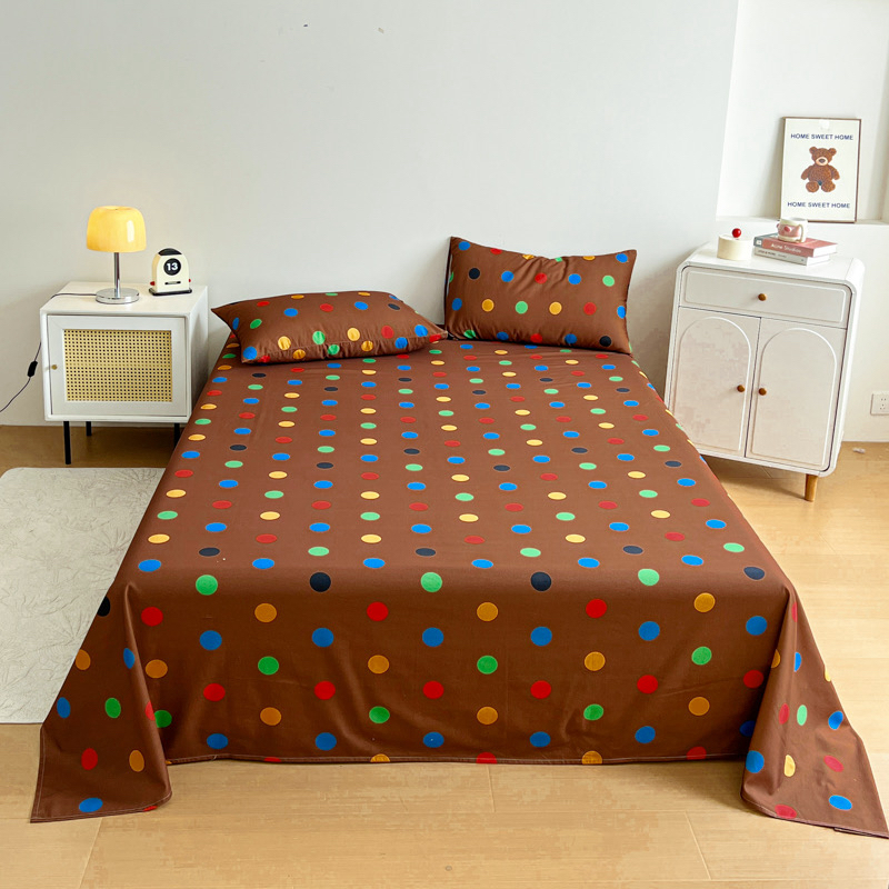 秋冬小清新加厚全棉磨毛床单床笠枕套柔软亲肤透气