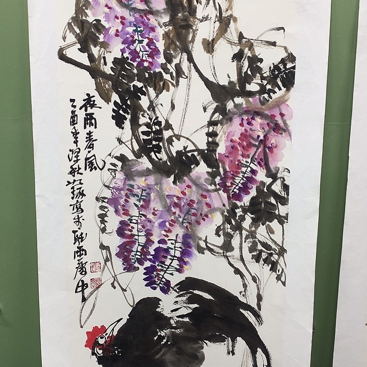 竖款精品国画作品宣