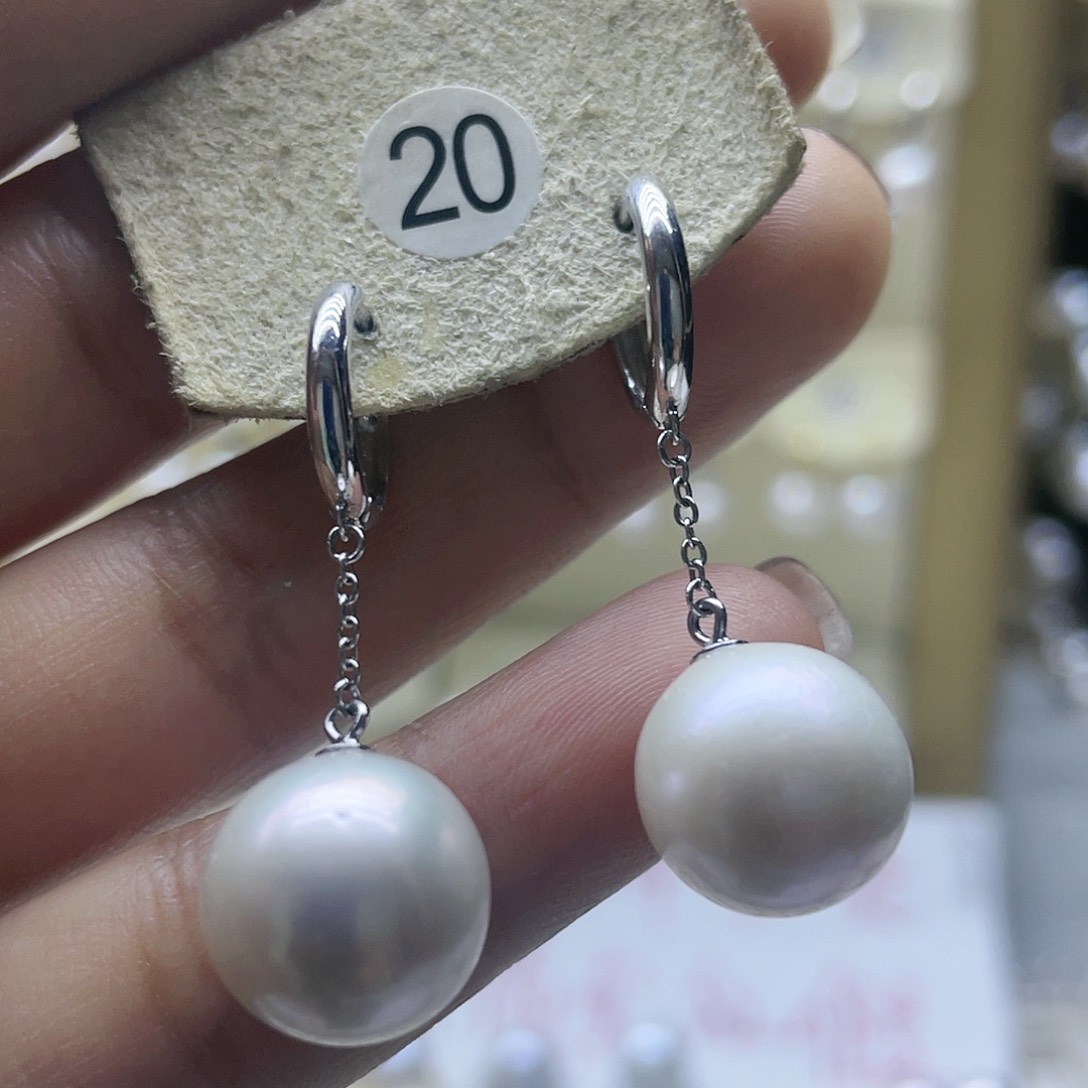 淡水珍珠耳饰银S925镶嵌