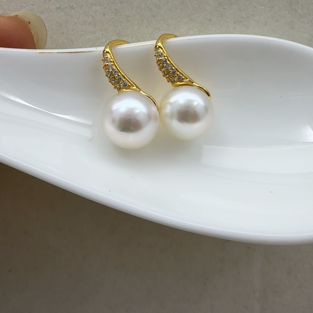 耳饰海水珍珠银S925镶嵌