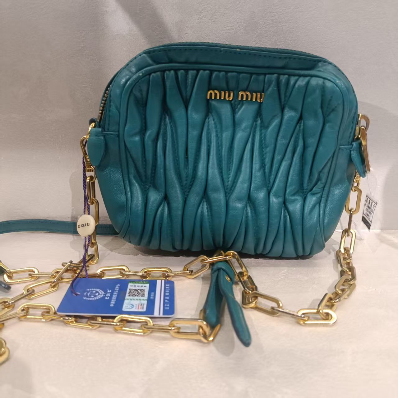 95新 MIU MIU/缪缪 95新 缪缪 绿色链条包小号