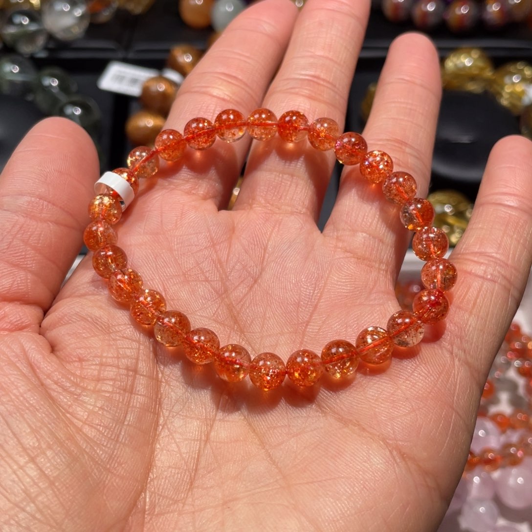 日光石手链未镶嵌c****人金太阳手链6.5mm左右