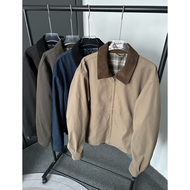 秋款日系穿搭工装小夹克薄款灯芯绒翻领男女中性休闲百搭外套