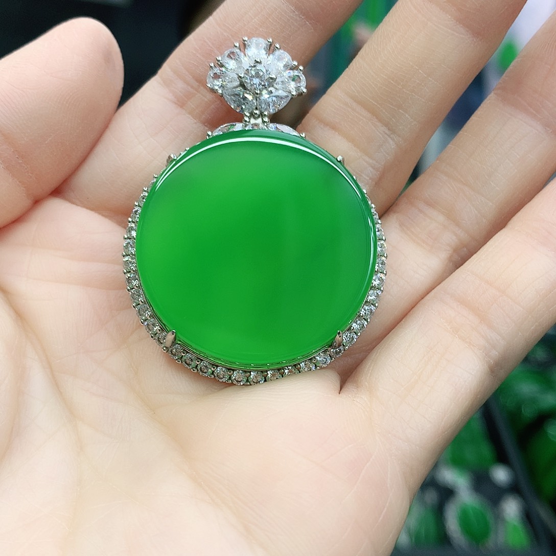 银S925镶嵌吊坠玛瑙/玉髓