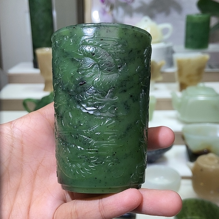 和田玉未镶嵌挂件闻香杯