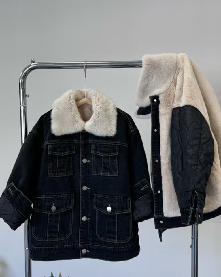 泡妈童装   2024冬季儿童新款女童牛仔外套67078