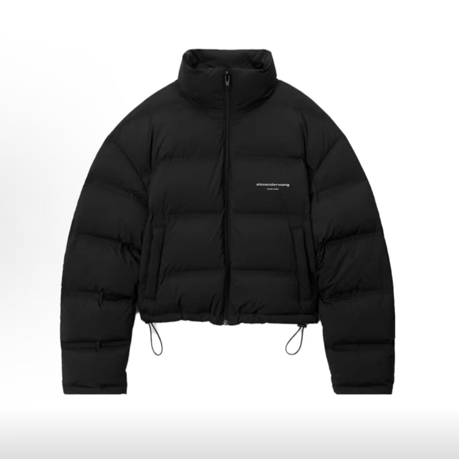 未使用 ALEXANDER WANG (高高）黑色logo立领羽绒服