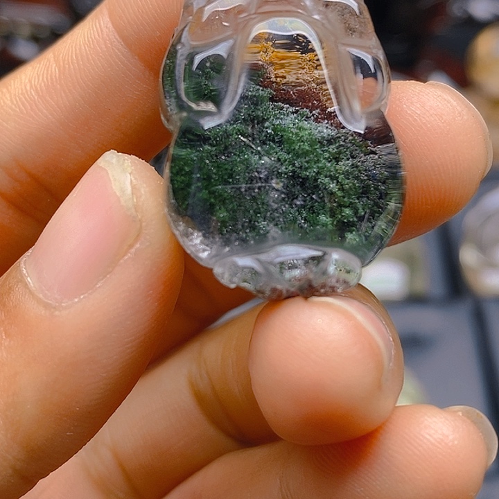 水晶幽灵貔貅银S925镶嵌森*