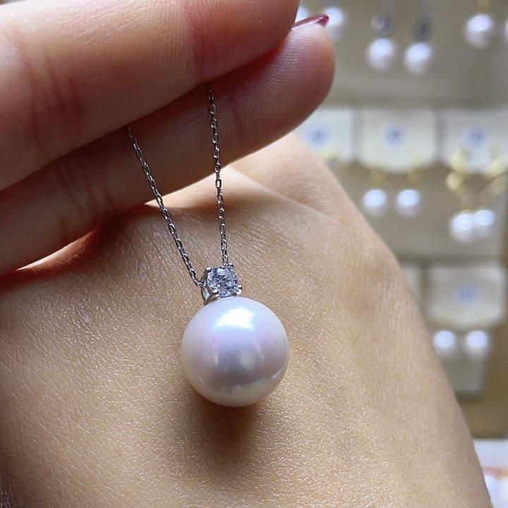淡水珍珠颈饰银S925镶嵌