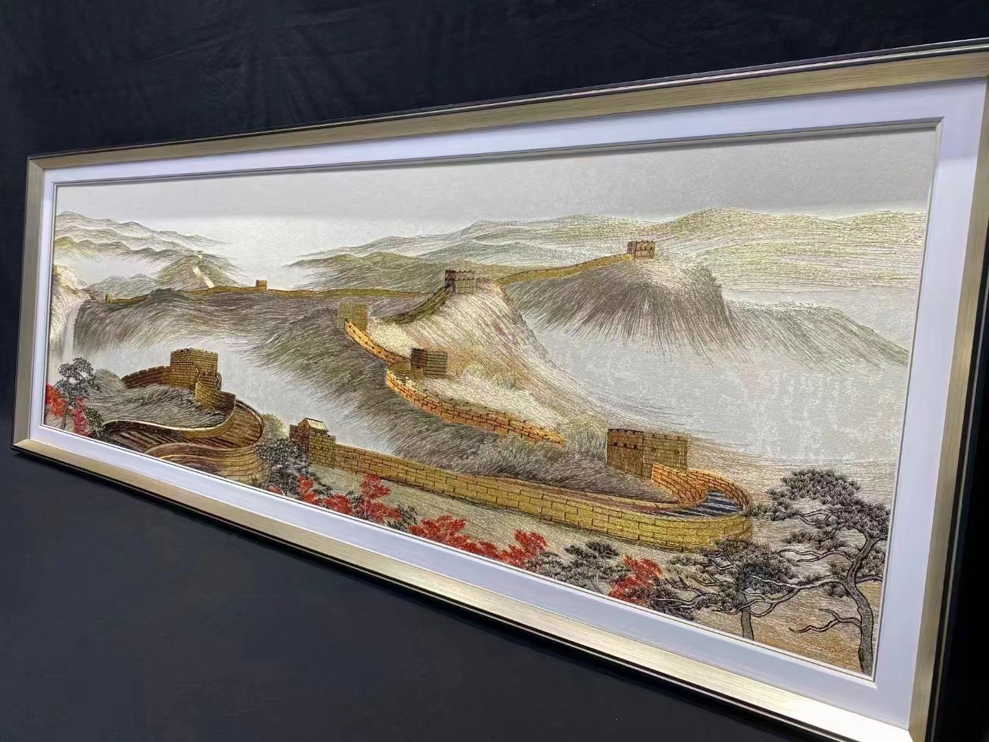 金长城织锦绣片沙发背景墙装饰品刺绣