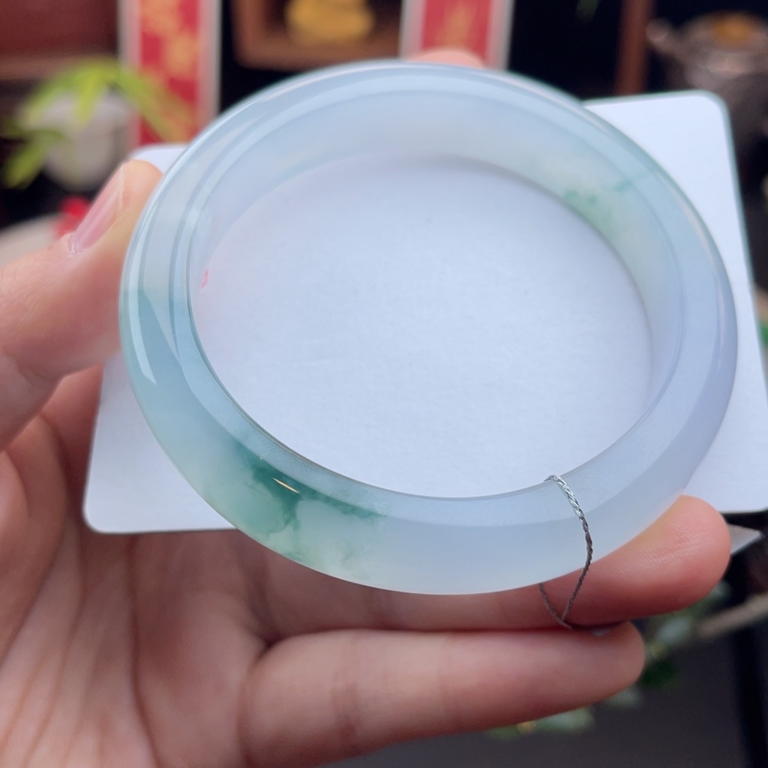 未镶嵌手镯翡翠冰胶 透 飘花