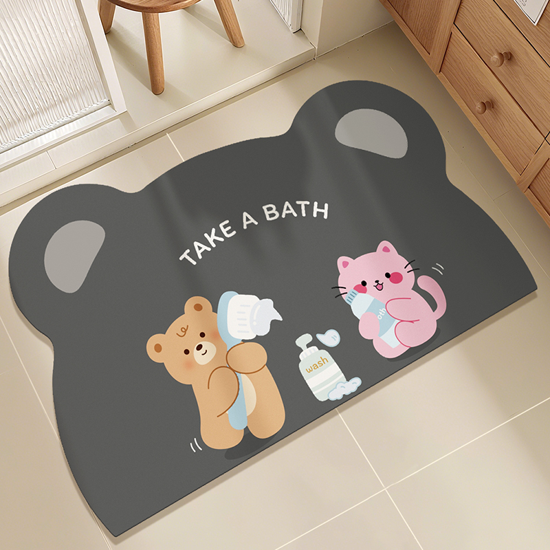 卫生间地垫厕所门口防滑垫硅藻泥浴室吸水脚垫家用垫子入户门地垫