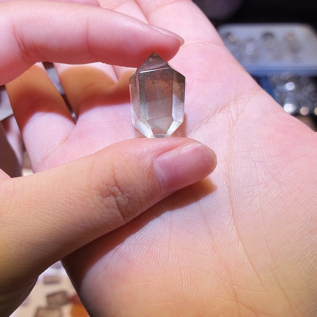 吊坠(不含链)未镶嵌水晶绿幽灵双尖 打孔定制不退换