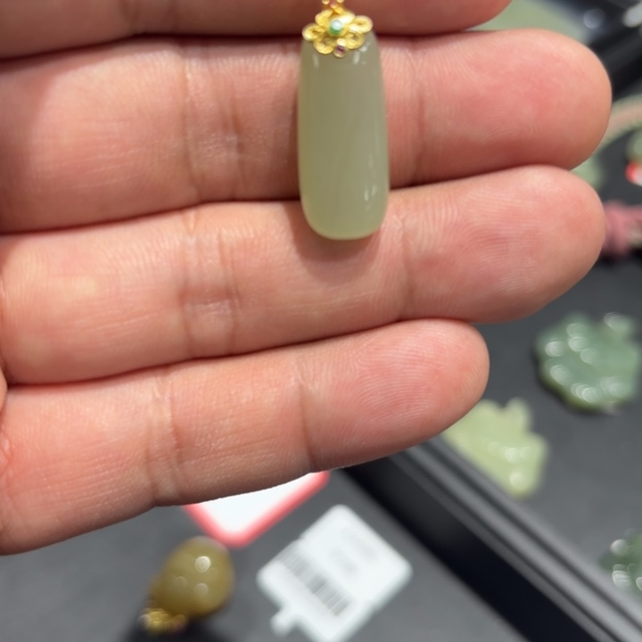 和田玉（白玉）银S925镶嵌项圈