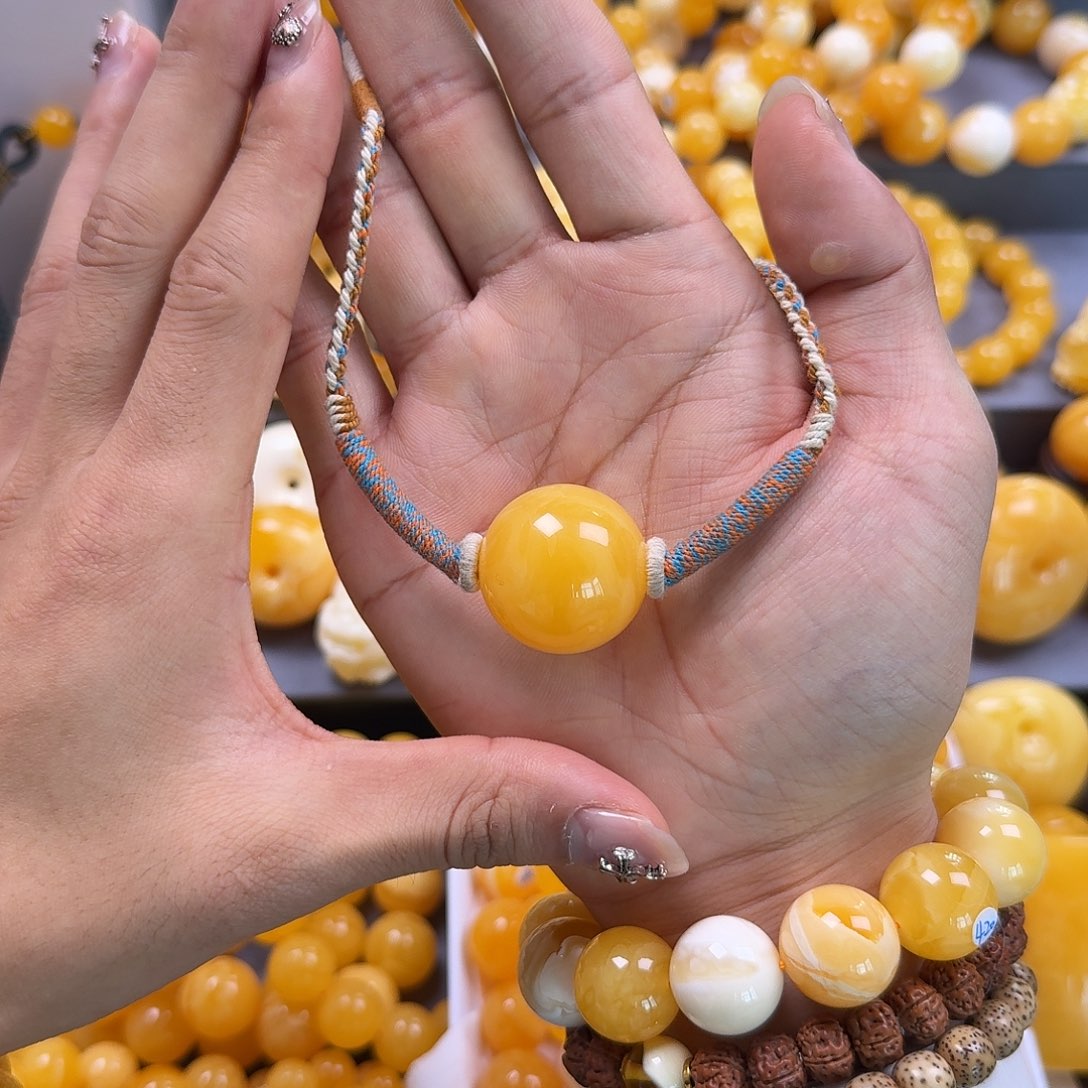 蜜蜡珠宝奇石未镶嵌锁骨26mm