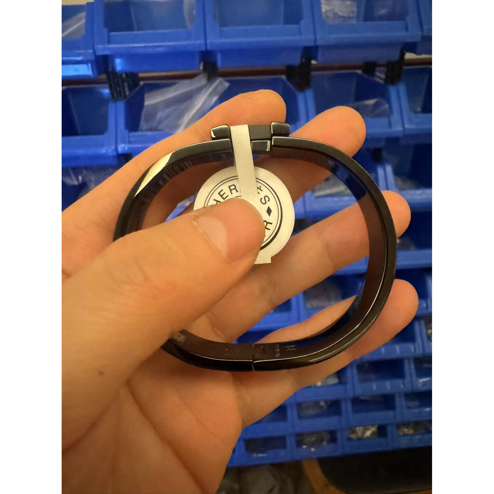 钨合金珐琅手镯 欧美百搭黑色潮流测量时尚H黑武士手镯