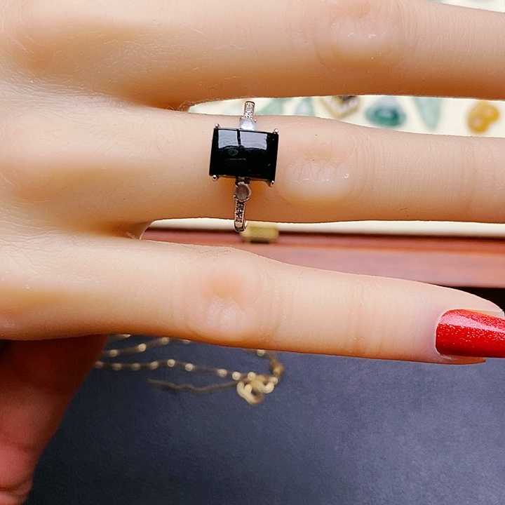 翡翠戒指银S925镶嵌?**?戒指