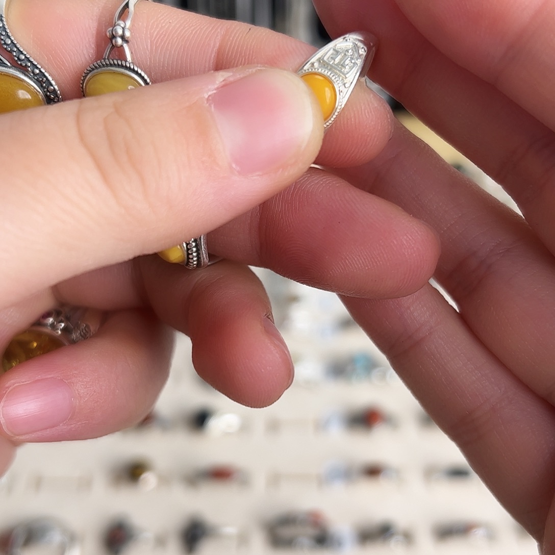 925银925纯银戒指黄