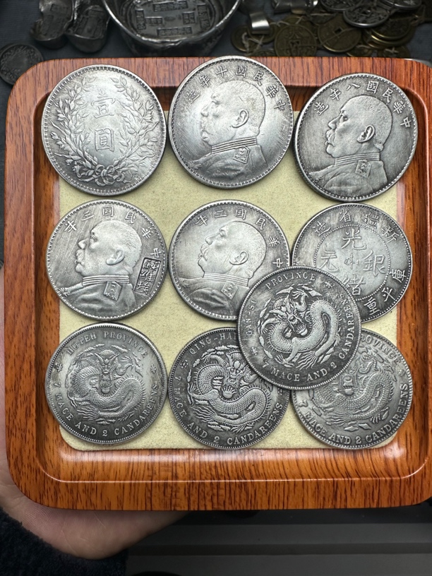 复古家居 大头龙洋（壹员各五枚）工艺品摆件