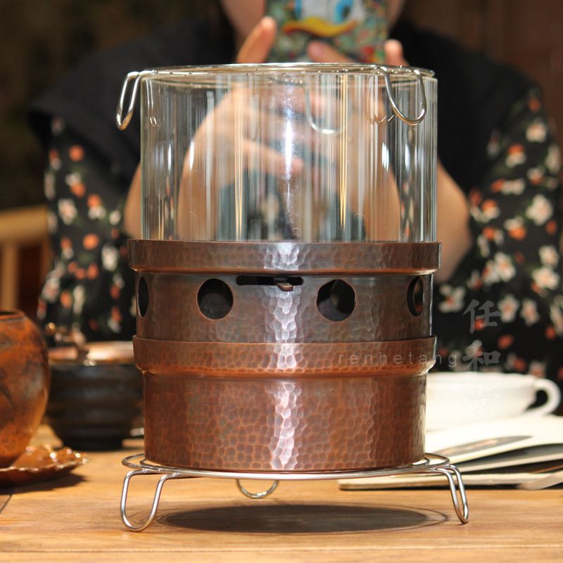 任和堂纯手工复古紫铜分体式炭火炉观火炉