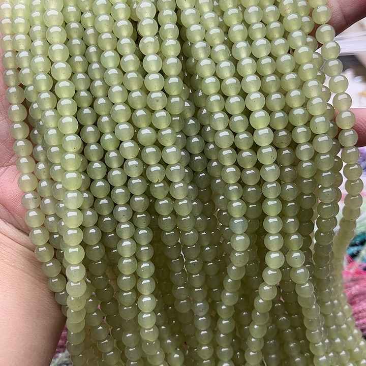 玛瑙/玉髓未镶嵌珠宝半成品2条6mm晴水和田玉