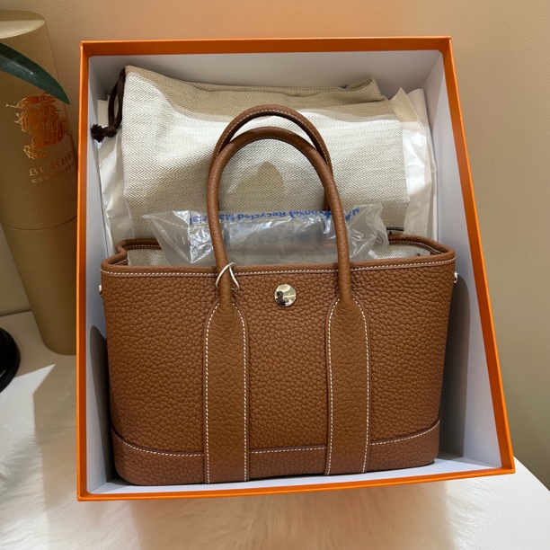 未使用 Hermes/爱马仕 爱马仕mini花园包金棕w刻  US581115