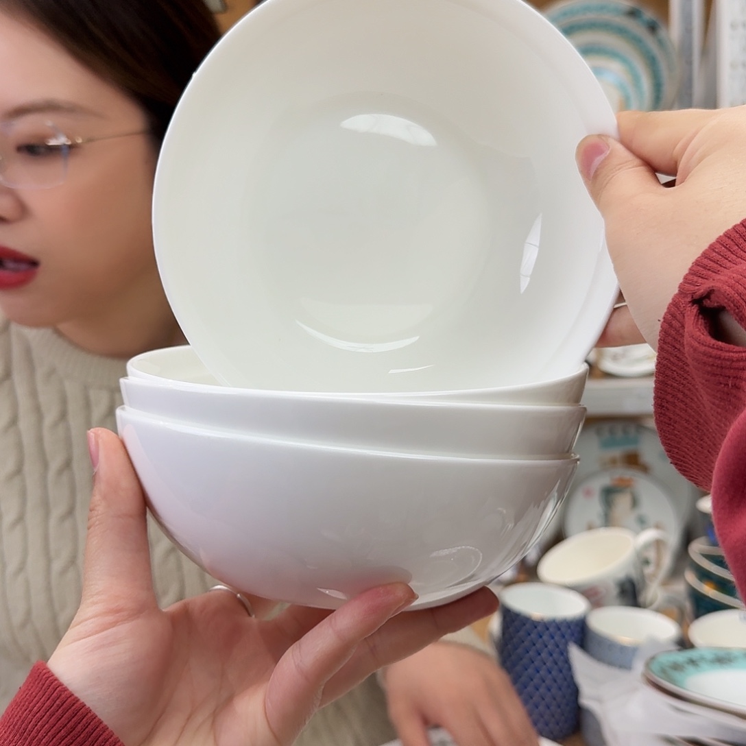 骨瓷高骨6英寸16cm薄口碗6个