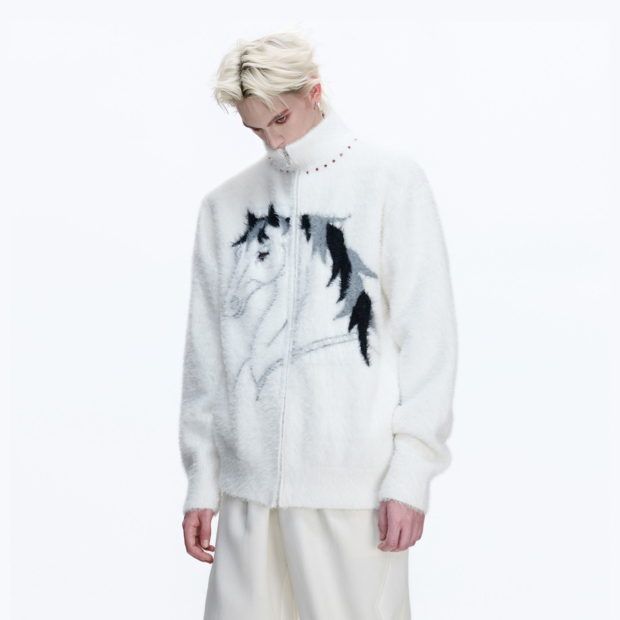 ArguE CulturE丛林奇遇*防貂毛高领马年毛衣重磅厚实针织开衫外套