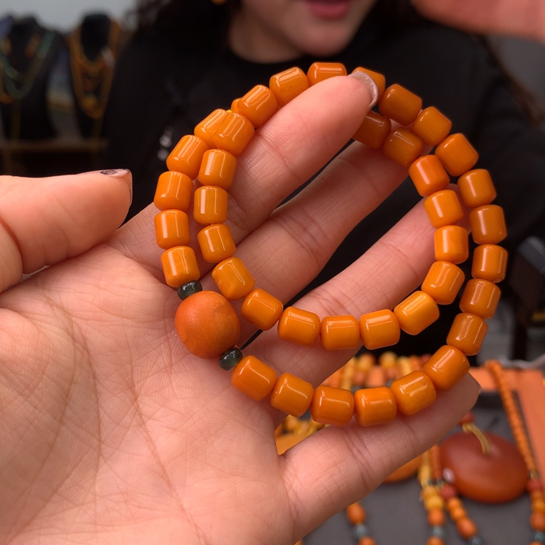 蜜蜡手串未镶嵌天然