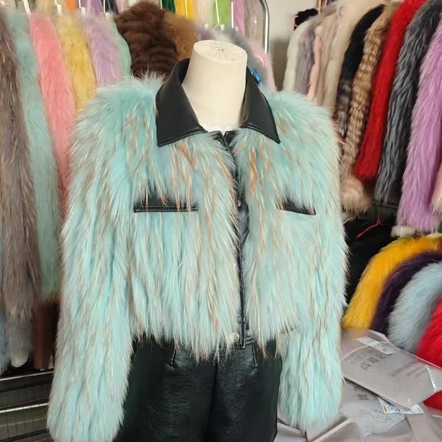 2025新款网红轻奢气质貉子毛车条高腰秋冬外套短款年轻显瘦女款