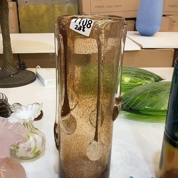 琉璃琉璃花瓶高40口13