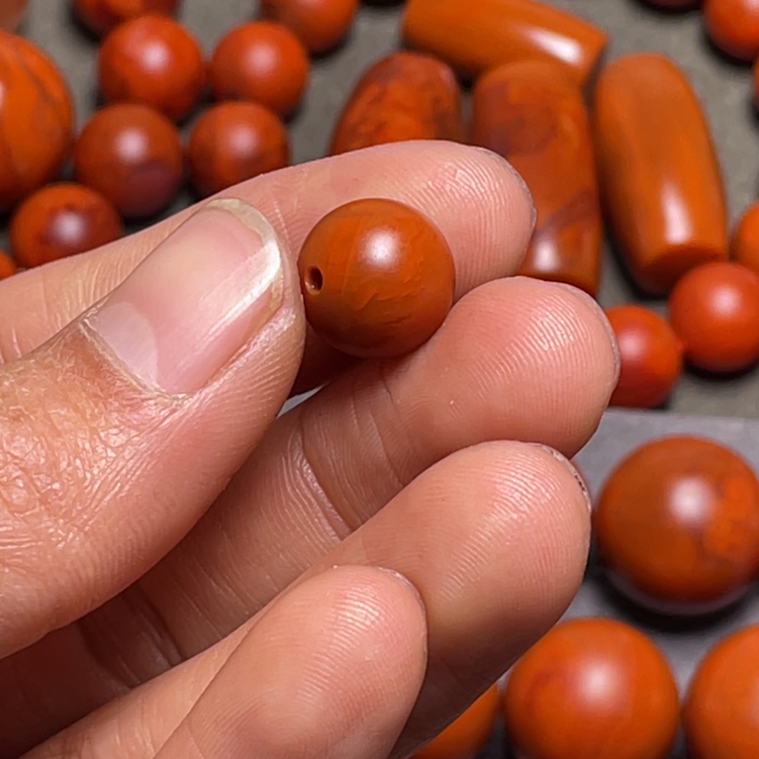 南红玛瑙南红珠子11.4毫米未镶嵌花*