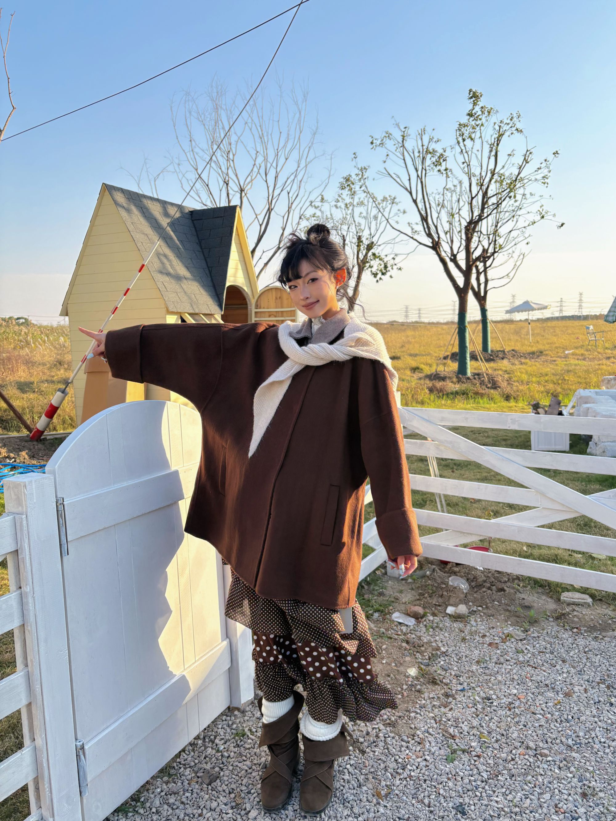 【牙牙】2026秋冬西西里羊毛斗篷新款双面大衣中长款韩版高智新贵风