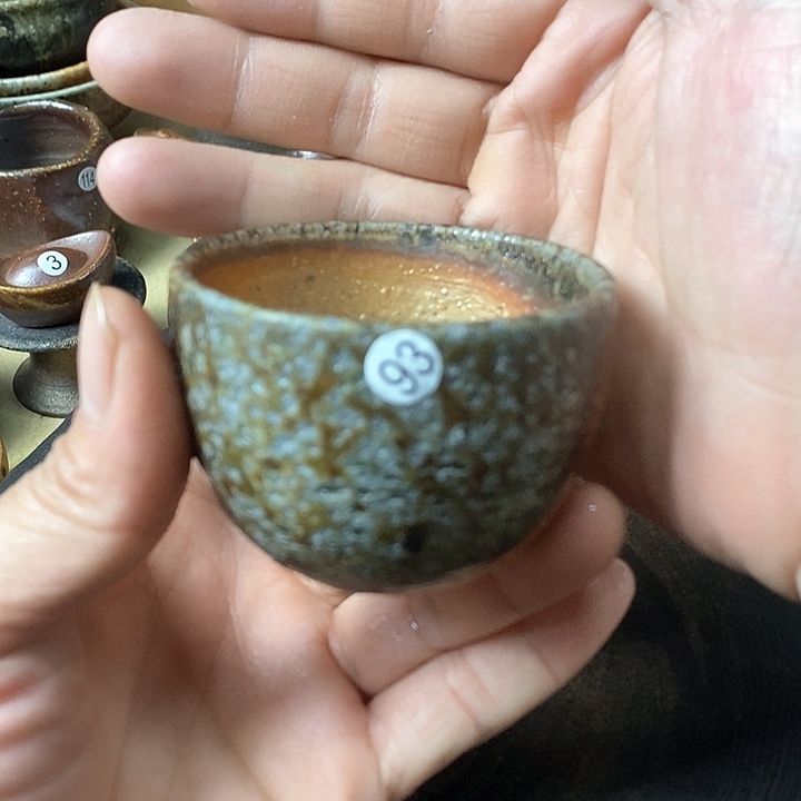 杯手工粗陶、柴烧茶器
